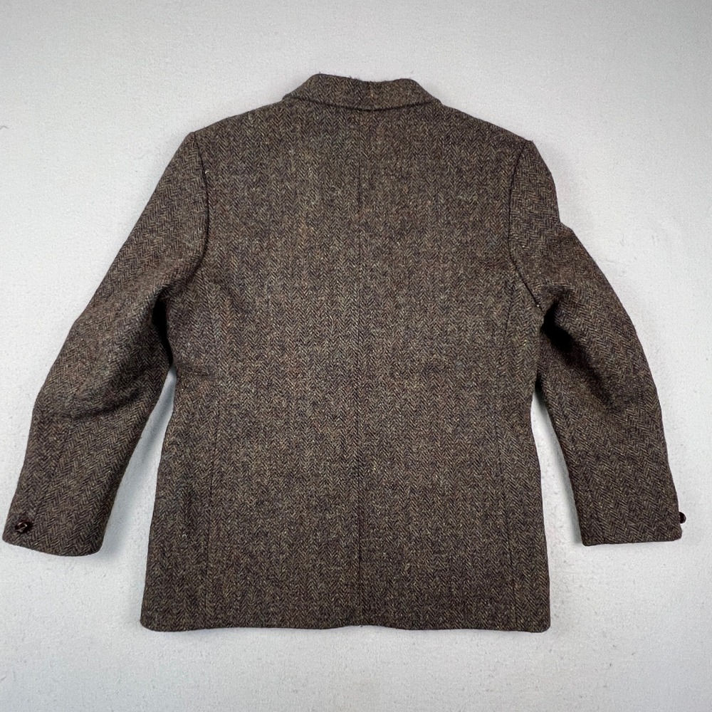 Harris Tweed Wool Blazer Womens 14 Jacket Wool Herringbone Scottish Coat - Picture 14 of 16